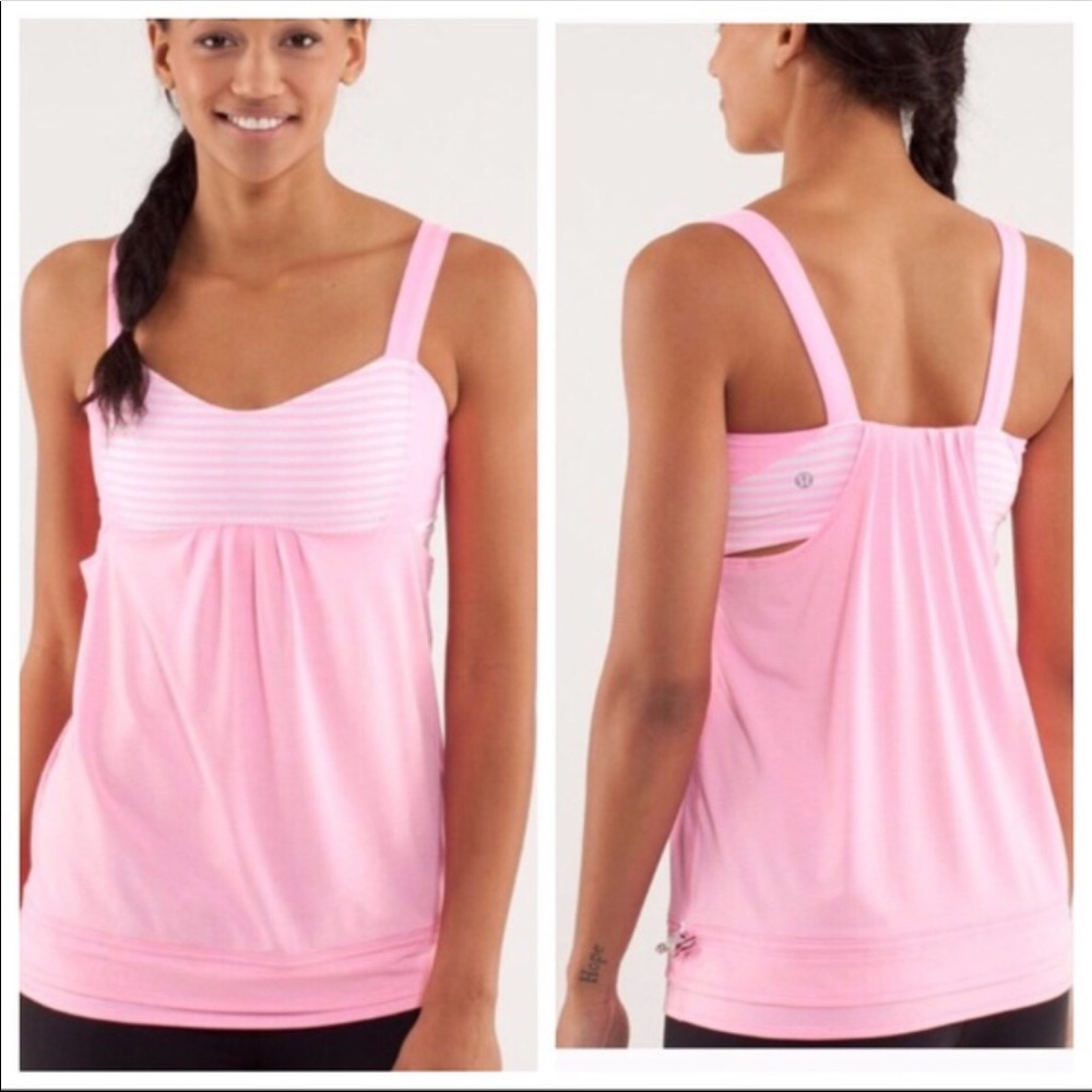 Lululemon Run Back on Track Pink Shell Tank SZ 6!
